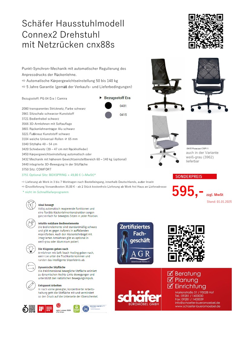 Aktion Schäfer Hausstuhlmodell Connex2 Drehstuhl Aktion Schäfer Hausstuhlmodell Connex2 Drehstuhl